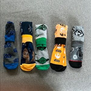 NWOT Star Wars Themed Men's Crew Socks Set - Multicolor